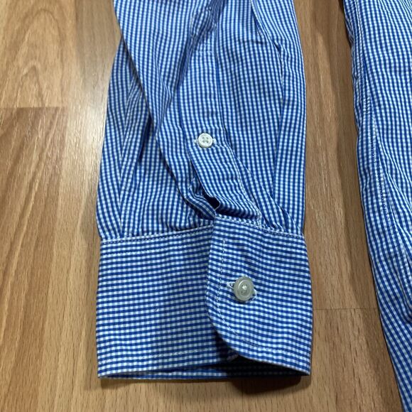 J. Crew Haberdashery 80s 2-Ply Blue Check Dress Shirt (Men’s L, 16-16.5) • EUC - Picture 4 of 6